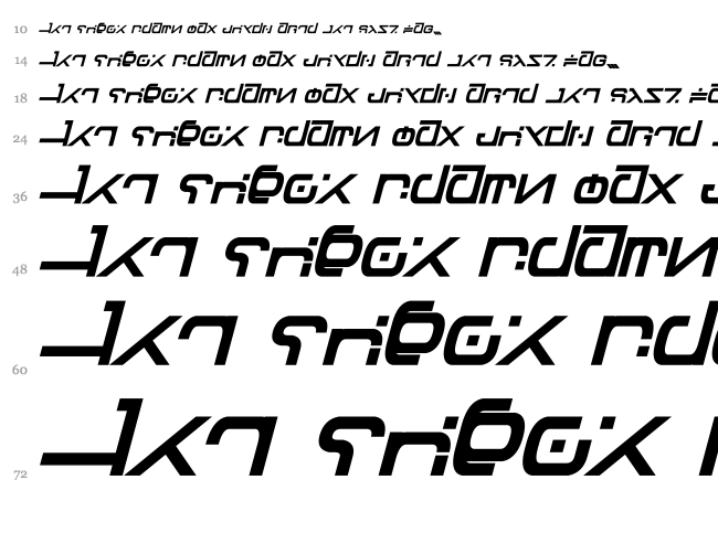 Green Martian font waterfall